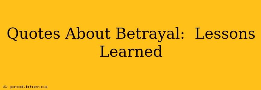 Quotes About Betrayal:  Lessons Learned